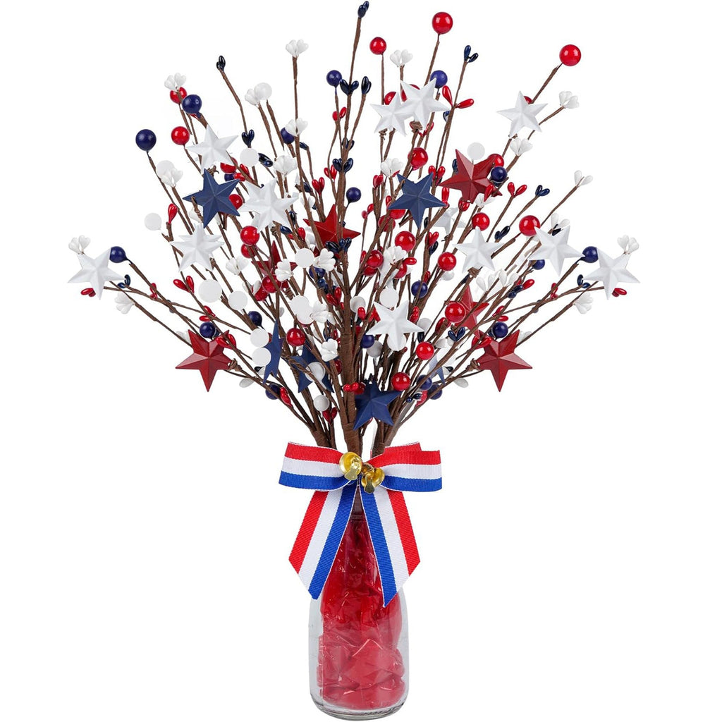 Siopsrl | Unisex artificial decorative branch with star applications and berries for vase and wreath Siopsrl