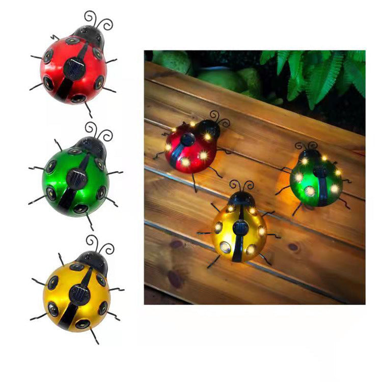 Siopsrl | Decorative Solar-Powered Metal Ladybug Garden Lights With Warm LED Accents Siopsrl