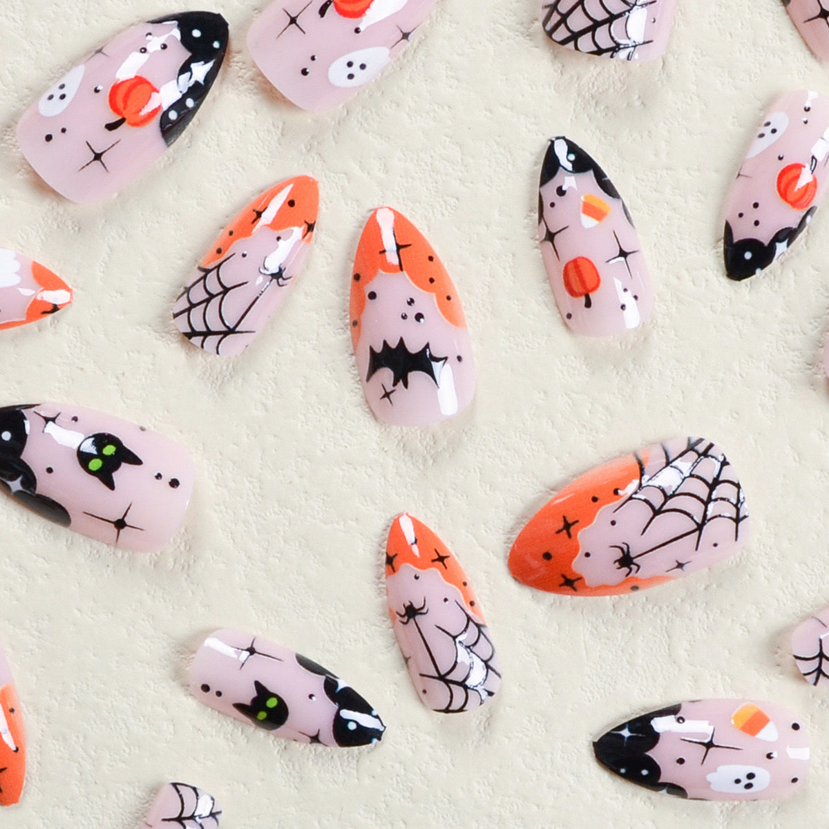 Siopsrl | Halloween Fake Nail Set with Creepy Designs and Detailed Decorations Siopsrl