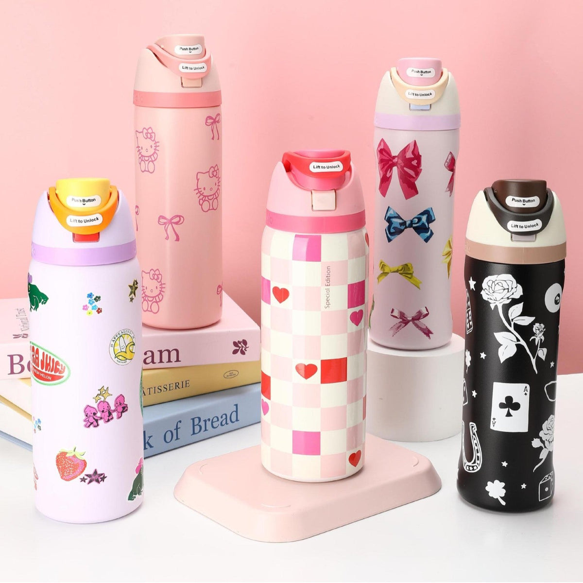 Siopsrl | Insulated Stainless Steel Vacuum Water Bottle With One-Touch Flip Lid And Leakproof Safety Lock