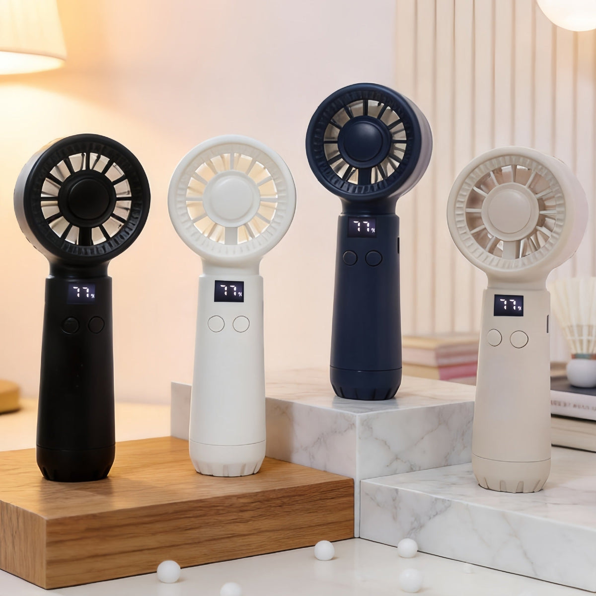 Siopsrl | USB-Rechargeable Bladeless Handheld Fan with LED Speed Display
