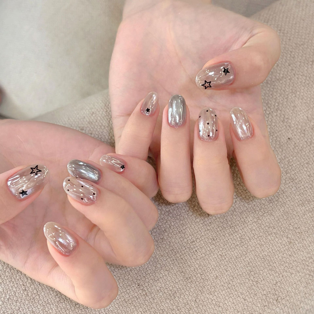 Siopsrl | Artificial nails with creative star designs Siopsrl