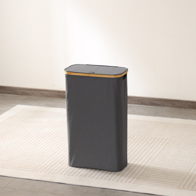Elegant waste bin with bamboo lid Siopsrl
