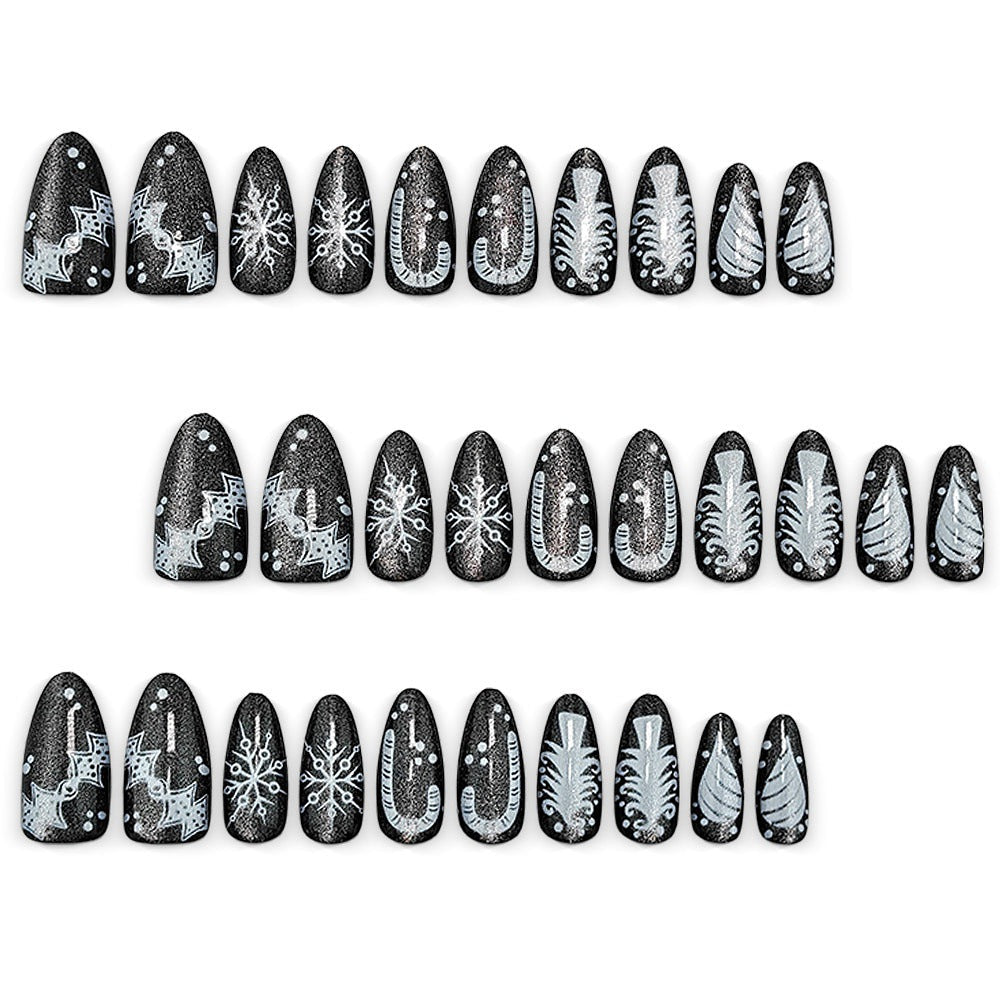 Siopsrl | Creative Nail Art in Glamorous Black-White Design Siopsrl