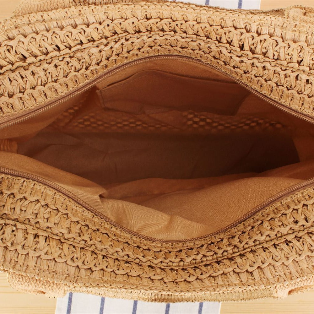 Hand-knotted basket bag with colorful lettering Siopsrl