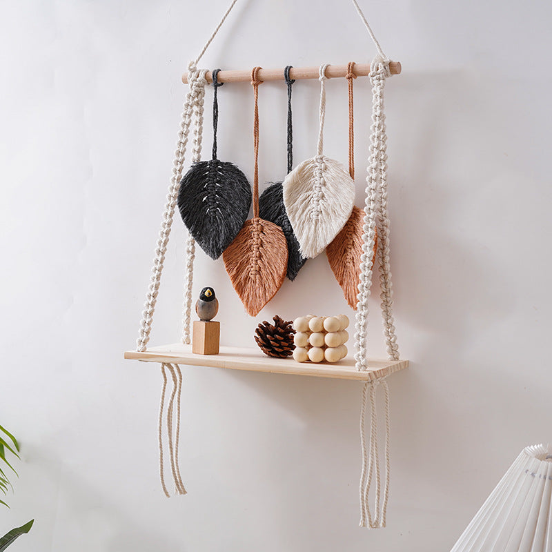 Bohemian Macrame Leaf Art Display Shelf Siopsrl