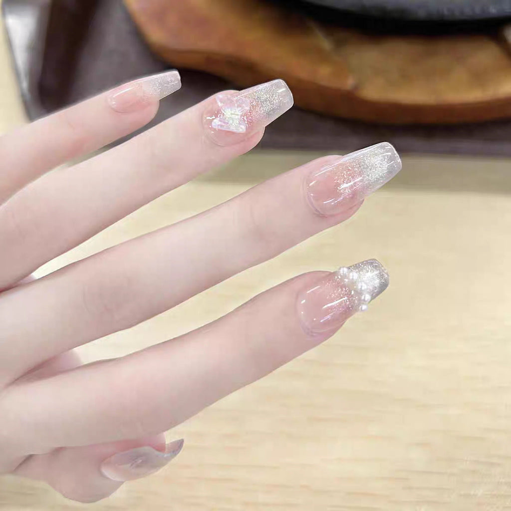 Siopsrl | Elegant Stiletto Press-On Nails with Decorative Floral Accents Siopsrl