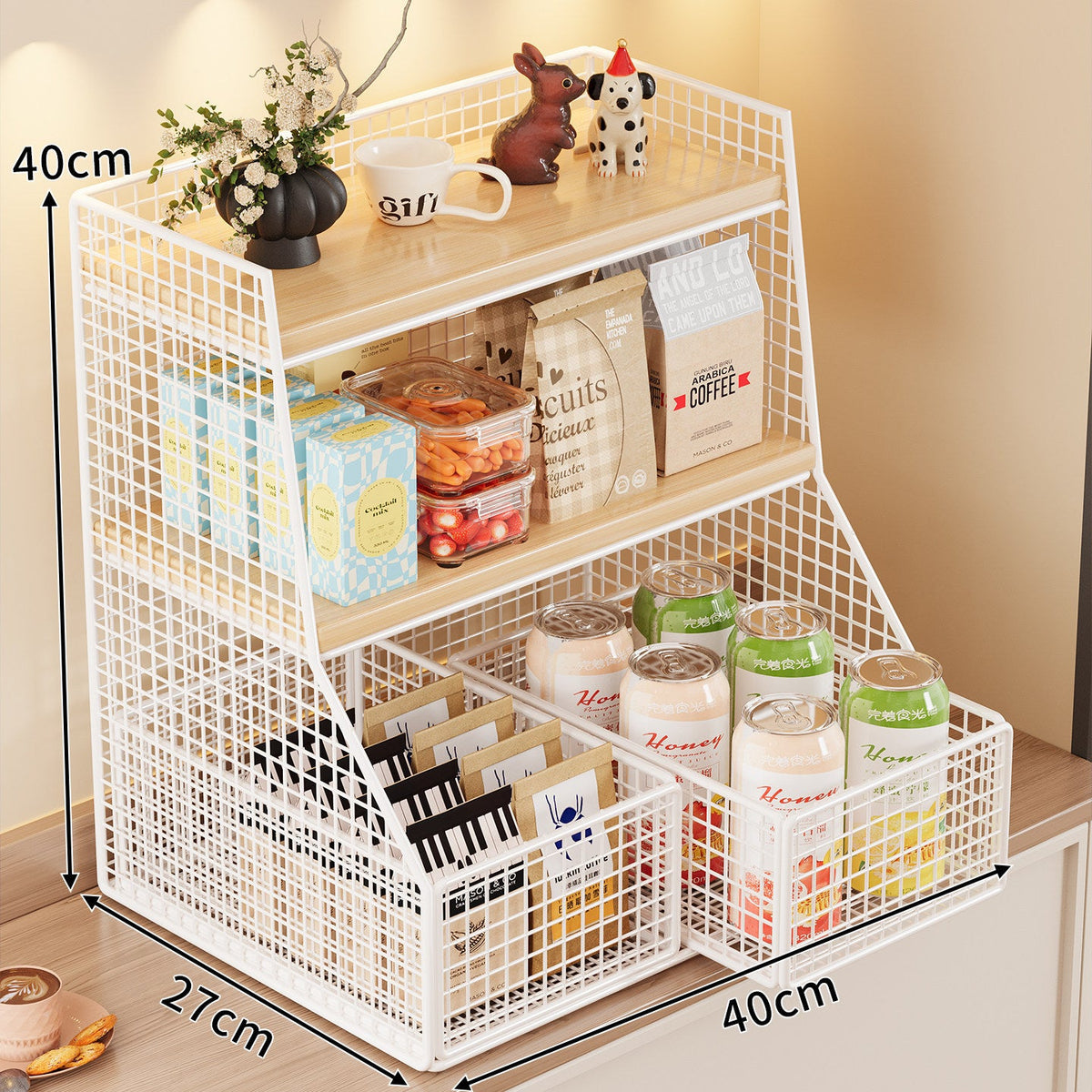 Rustic Two-Tier Storage Shelf Siopsrl