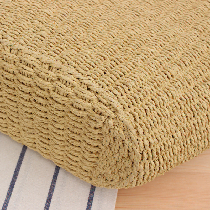 Siopsrl | Woven Natural Material Handbag with Elegant Leather Handles Siopsrl