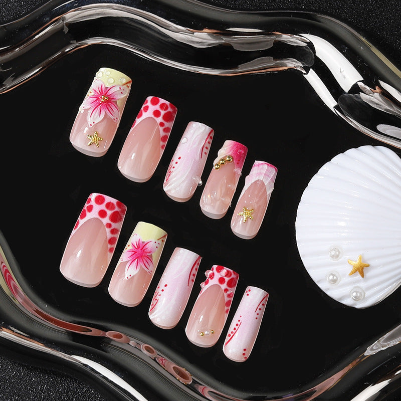Siopsrl | Floral Design Press-On Nail Tips Siopsrl