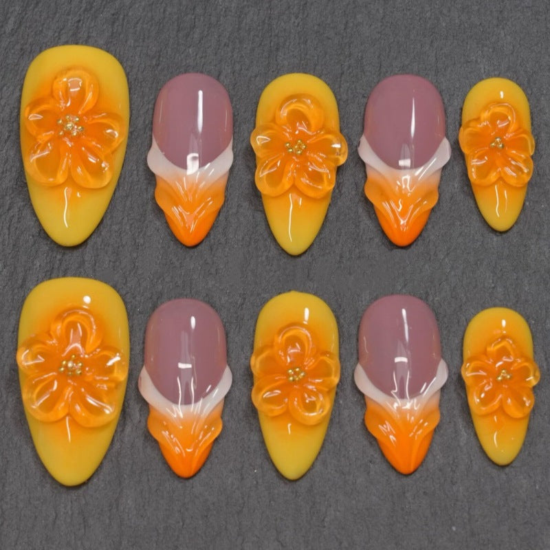 Siopsrl | Nature-Themed Artistic Press-On Nail Set Siopsrl