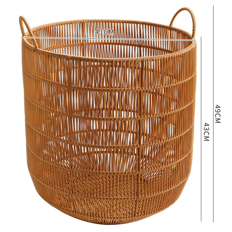 Women Braided Storage Basket with Practical Handles Siopsrl