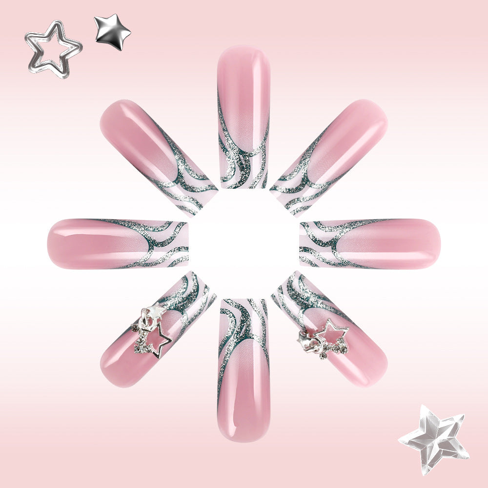 Siopsrl | Glittery Star-Embellished Press-On Nails Siopsrl