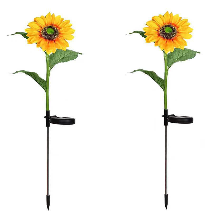 Lifelike Sunflower LED Garden Stake With Dusk-To-Dawn Sensor And Weatherproof Ground Spike Siopsrl