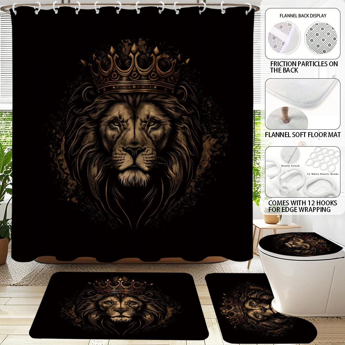 Siopsrl | Digital Lion Themed Bathroom Set Siopsrl