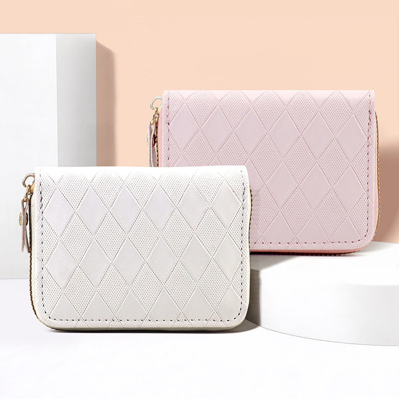 Siopsrl | Elegant Diamond-Patterned Zip Wallet