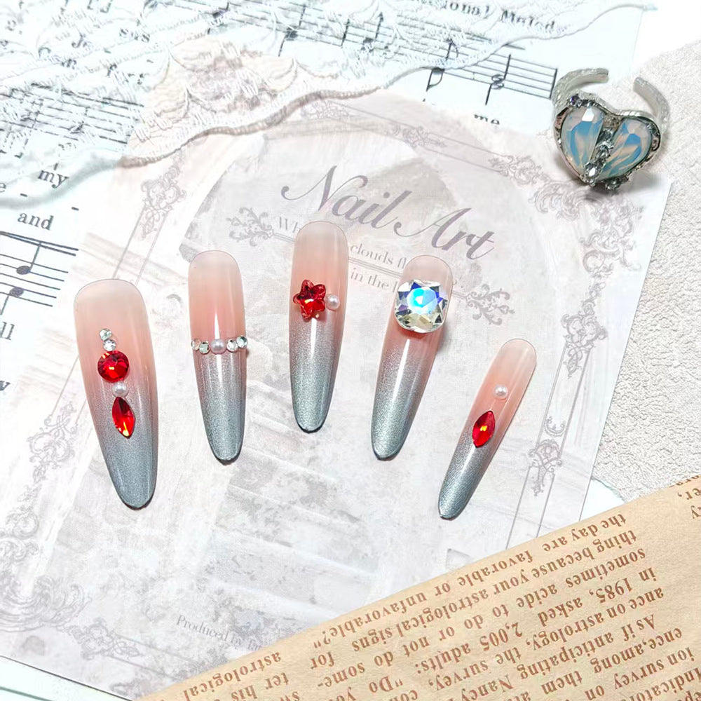 Siopsrl | Sparkling artificial nails with decorative rhinestones Siopsrl