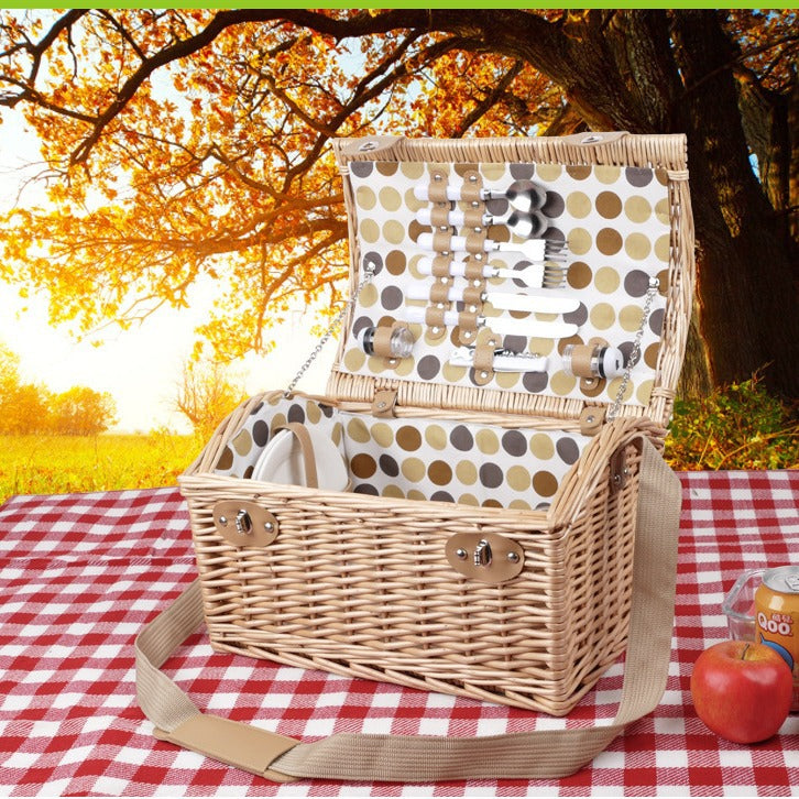 Ladies picnic basket with integrated dish set and insulated cooler bag Siopsrl