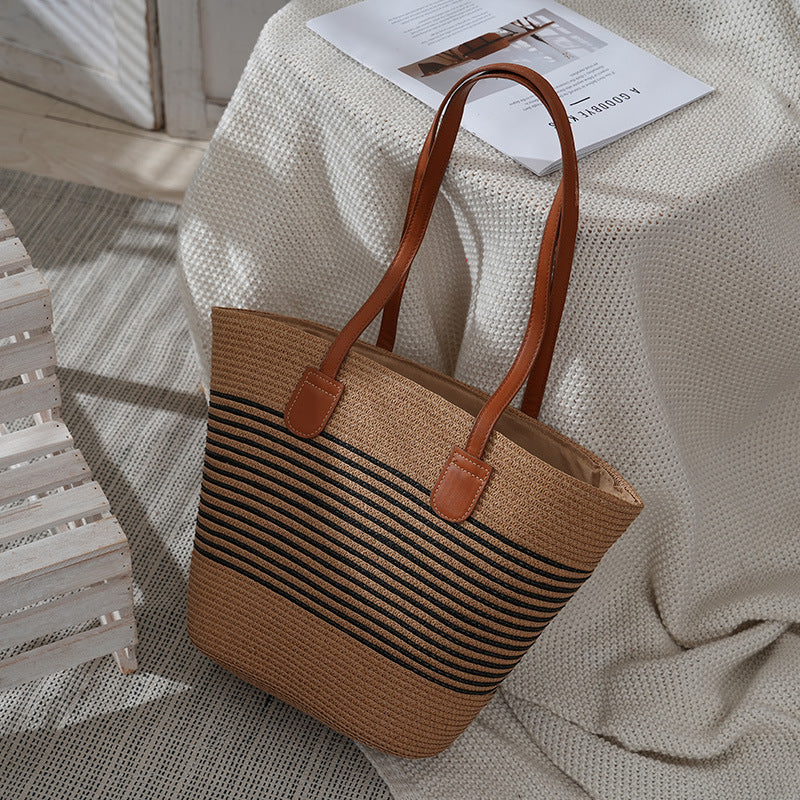 Basket bag with leather handles Siopsrl