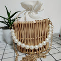 Women's basket bag with pearl jewelry closure Siopsrl
