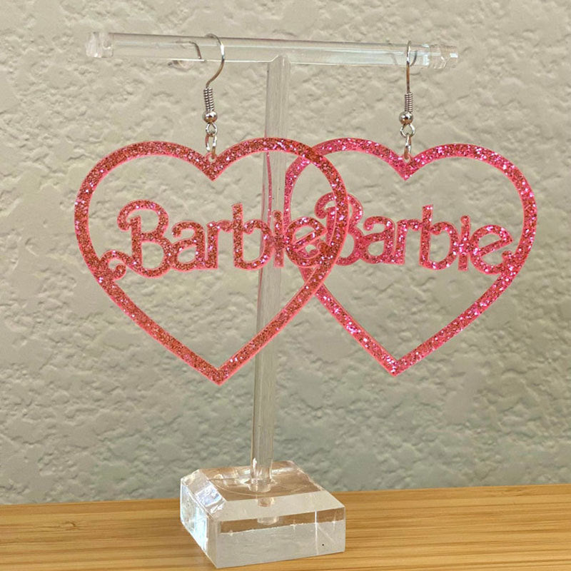 Heart-Shaped Glitter Earrings Siopsrl