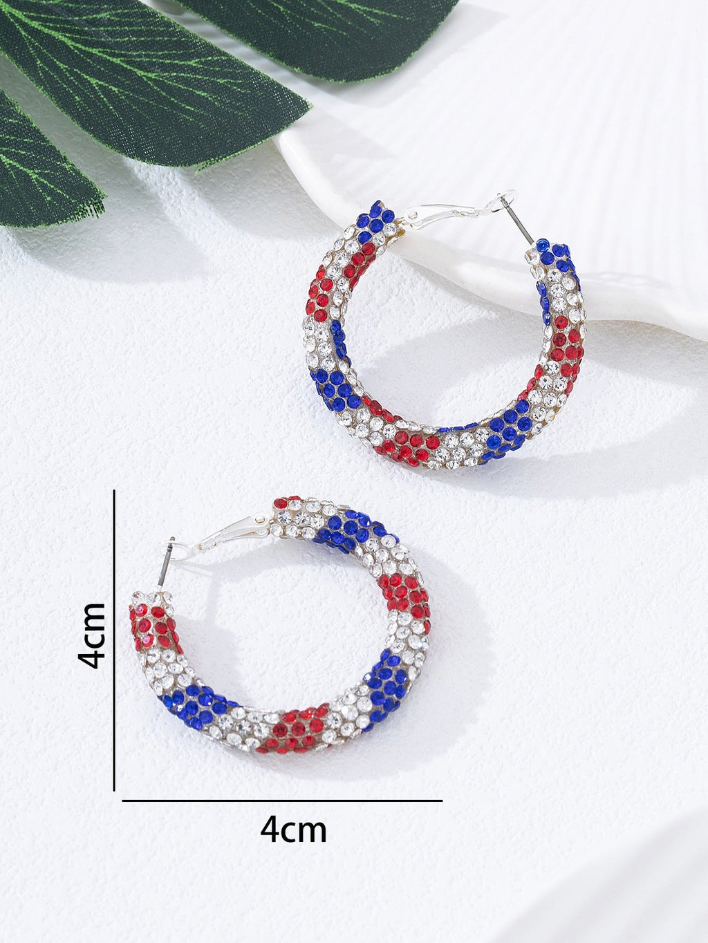 Women's sparkling hoops with rhinestone decoration and secure lever closure Siopsrl