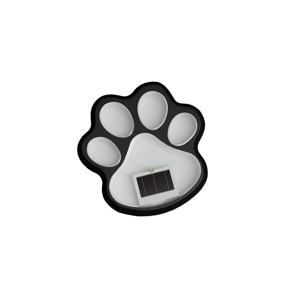 Paw Print Solar Garden Pathway Stake Lights With Integrated Panel And Ground Spike Mount Siopsrl
