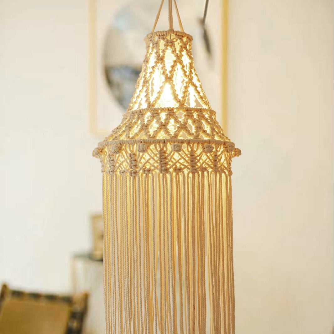 Macrame Hanging Light Fixture Siopsrl