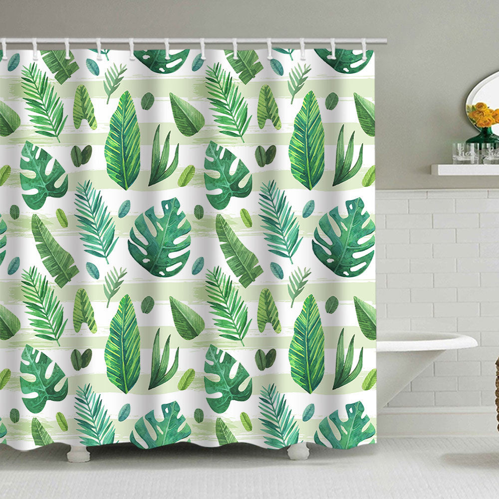 Siopsrl | Tropical Leaf Print Shower Curtain Siopsrl