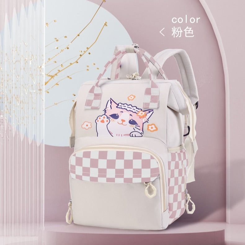 Siopsrl | Playful Cat-Themed Multi-Pocket Backpack Siopsrl