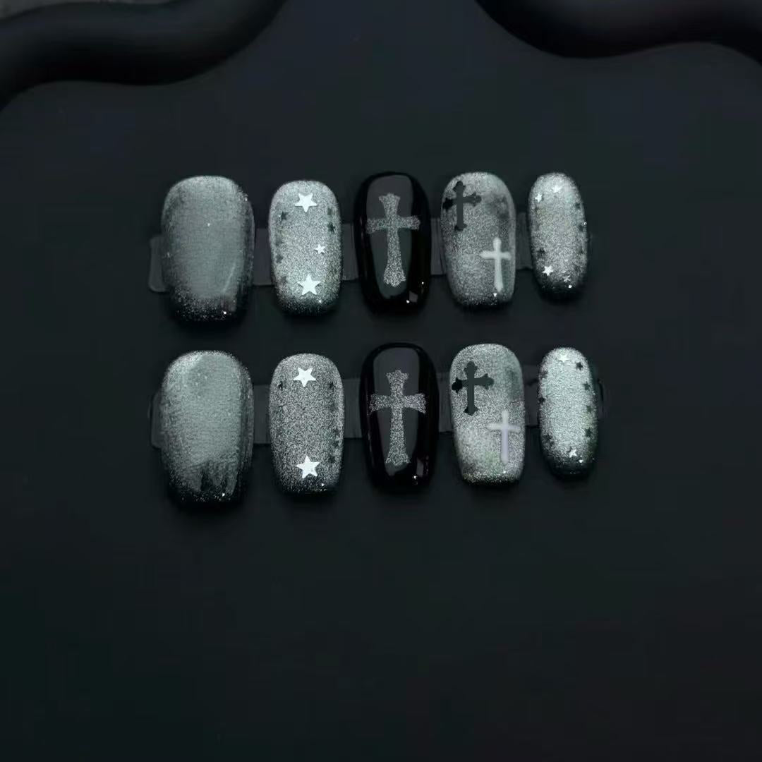 Siopsrl | Gothic-Inspired Press-On Nail Art Set Siopsrl