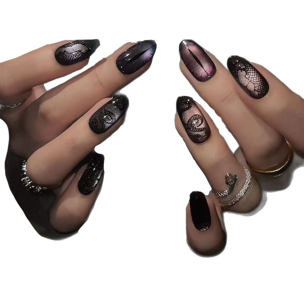 Siopsrl | Artistic Gothic-Inspired Long Press-On Nail Set Siopsrl