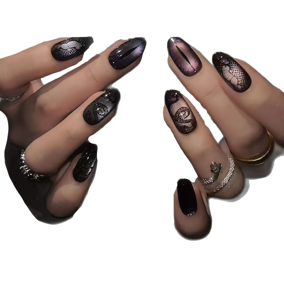 Siopsrl | Artistic Gothic-Inspired Long Press-On Nail Set Siopsrl