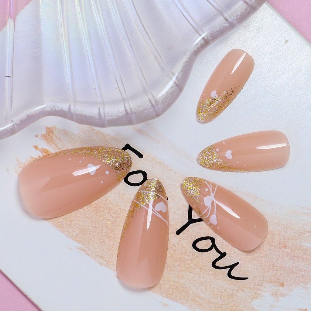 Siopsrl | Glamorous Heart-Accent Press-On Nails Siopsrl