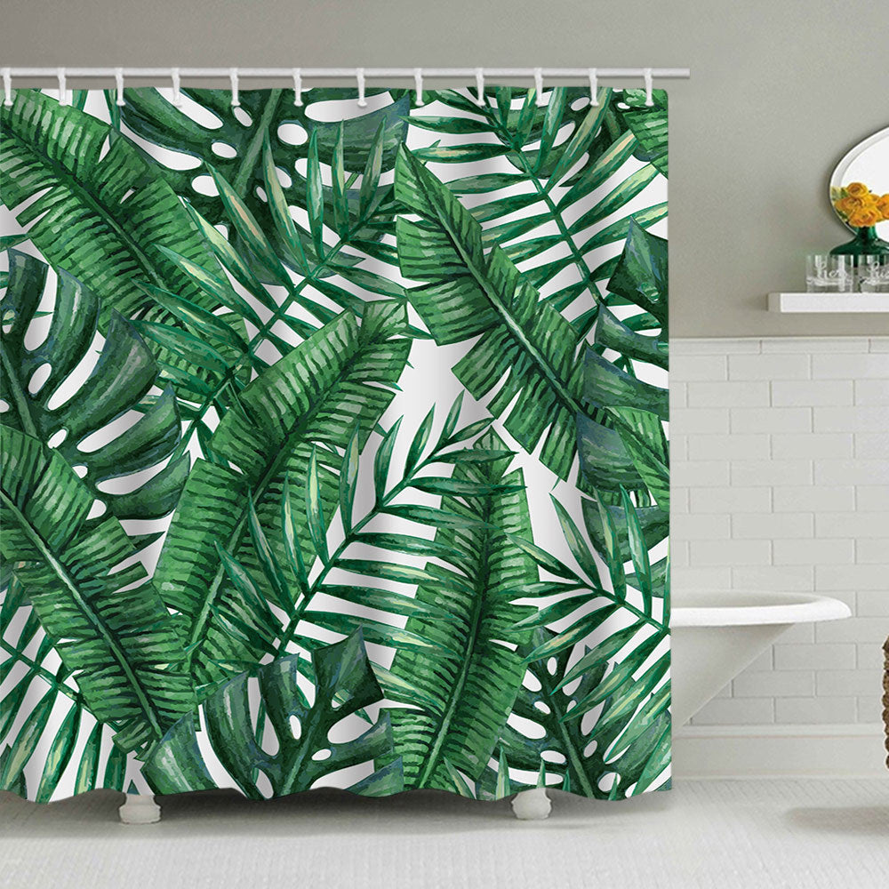 Siopsrl | Tropical Leaf Print Shower Curtain Siopsrl