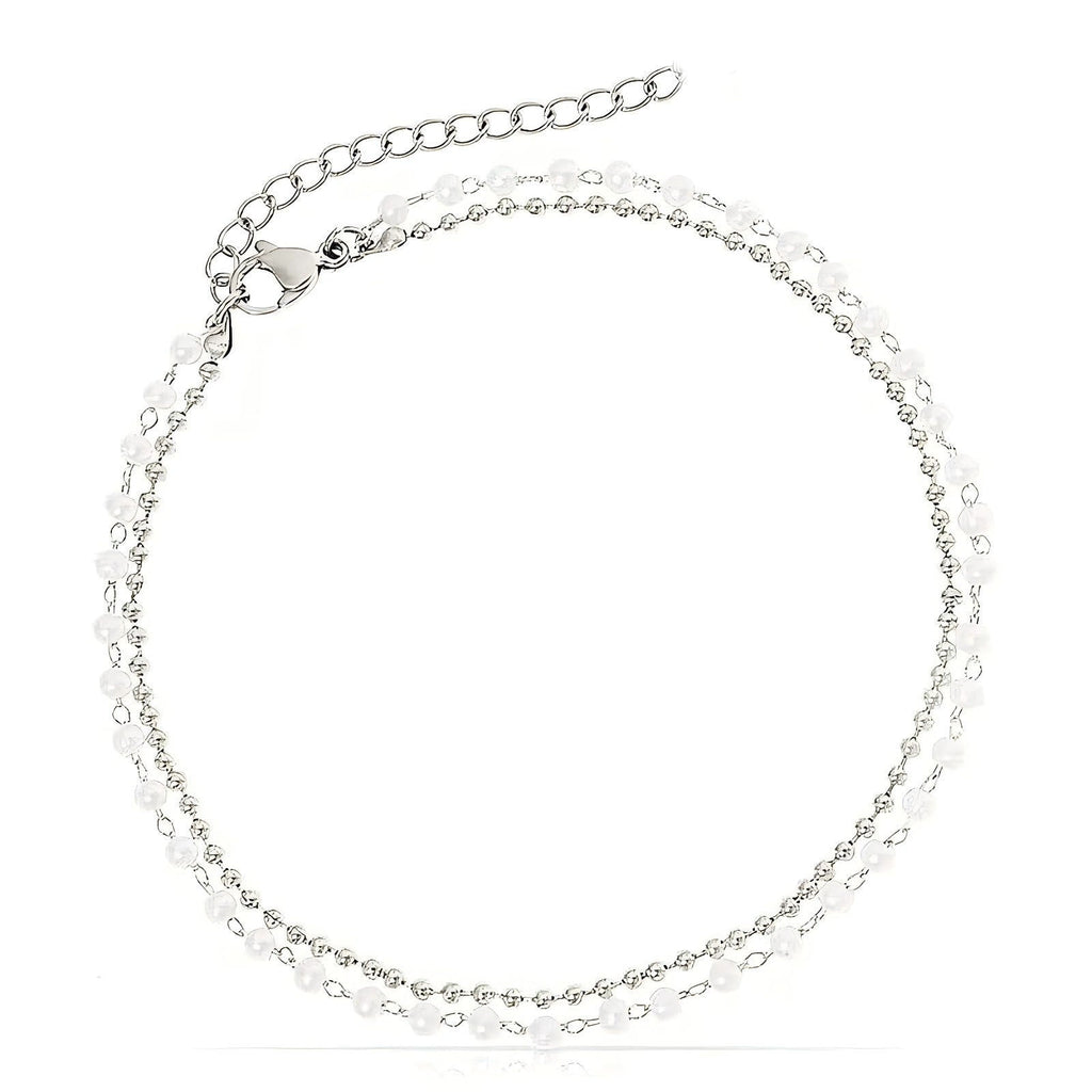 Siopsrl | Double Strand Crystal Beaded Anklet Siopsrl