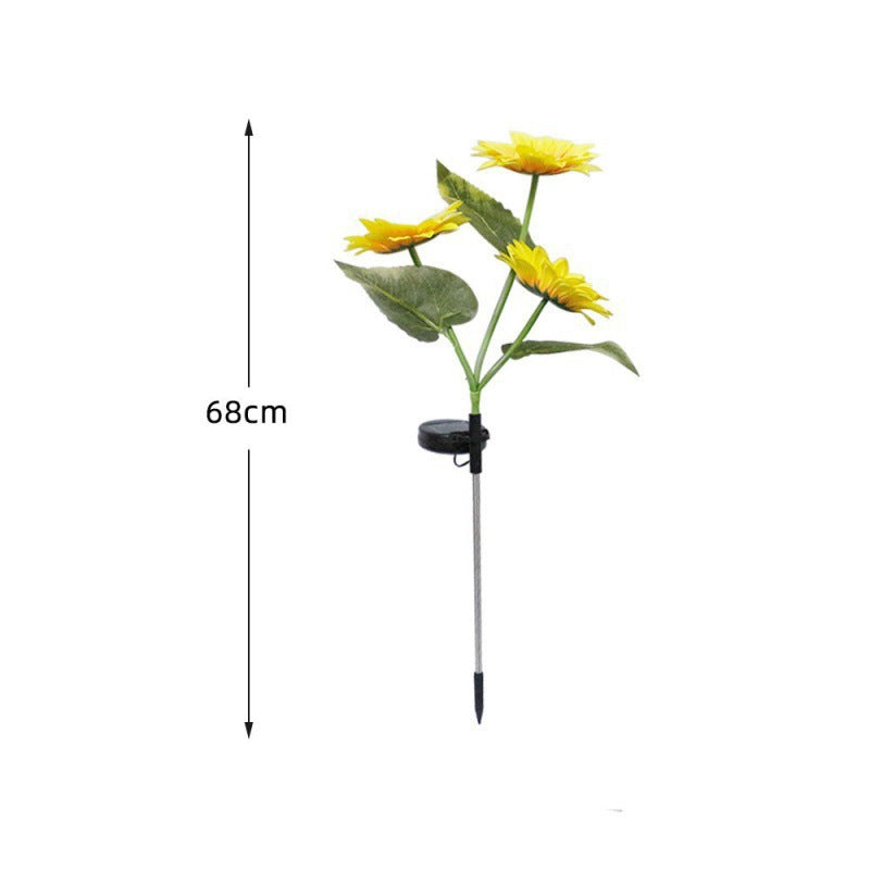 Lifelike Sunflower LED Garden Stake With Dusk-To-Dawn Sensor And Weatherproof Ground Spike Siopsrl
