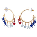 Siopsrl | Women's playful star pendant hoop earrings with multi-part hanging elements Siopsrl