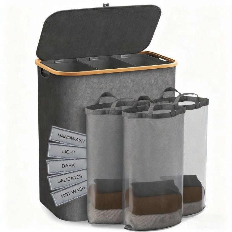 Laundry separation system with three compartments and removable inner pockets Siopsrl