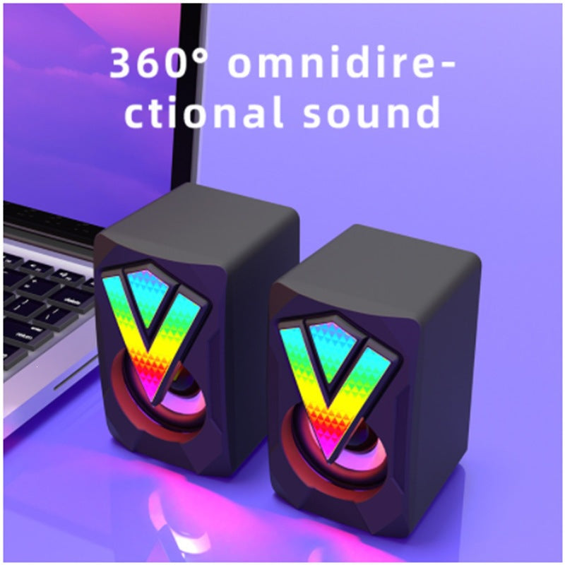 Siopsrl | 360-Degree RGB Desktop Speakers with Omnidirectional Sound Siopsrl