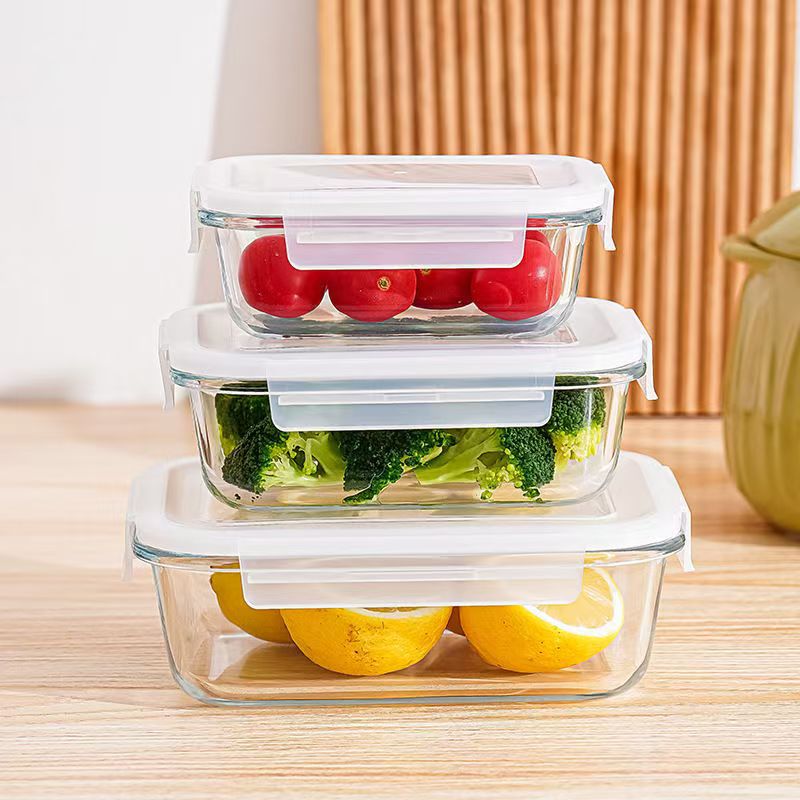 Siopsrl | Stackable Borosilicate Glass Airtight Food Storage Container Set with Locking Lids Siopsrl
