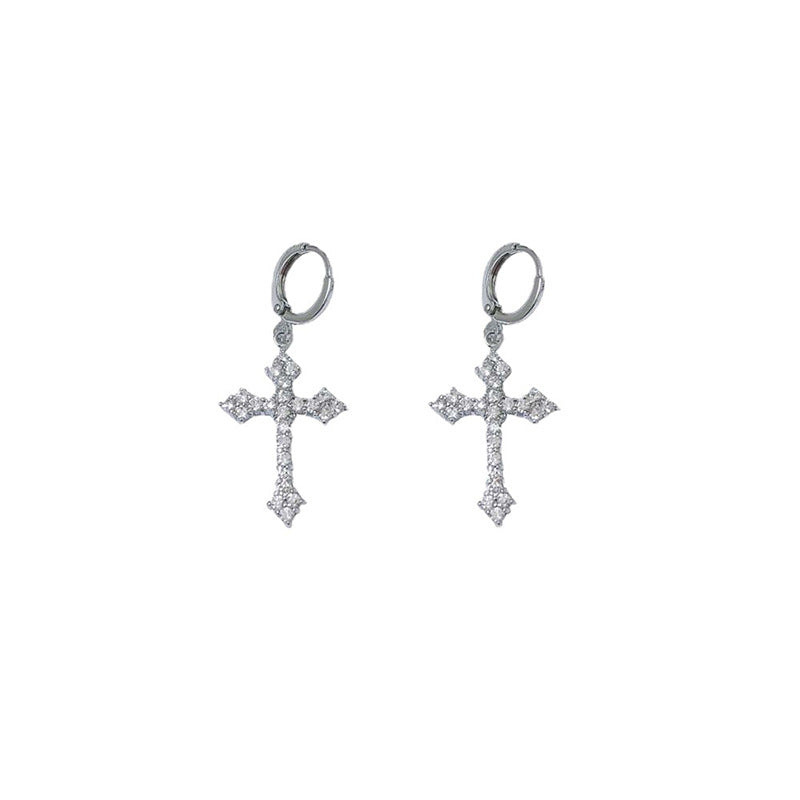 Siopsrl | Elegant Cross Earrings with Sparkling Stones Siopsrl