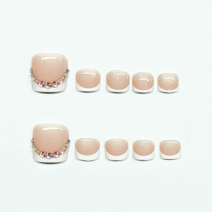 Siopsrl | Nail art set with elegant French lace decoration and glitter accents Siopsrl