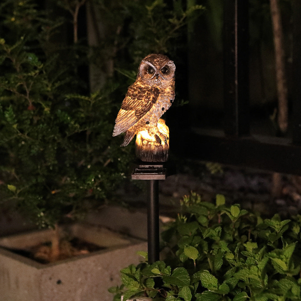 Solar-Powered Owl Garden Stake Light With Realistic Resin Perched Sculpture And Automatic Dusk-To-Dawn LED Siopsrl