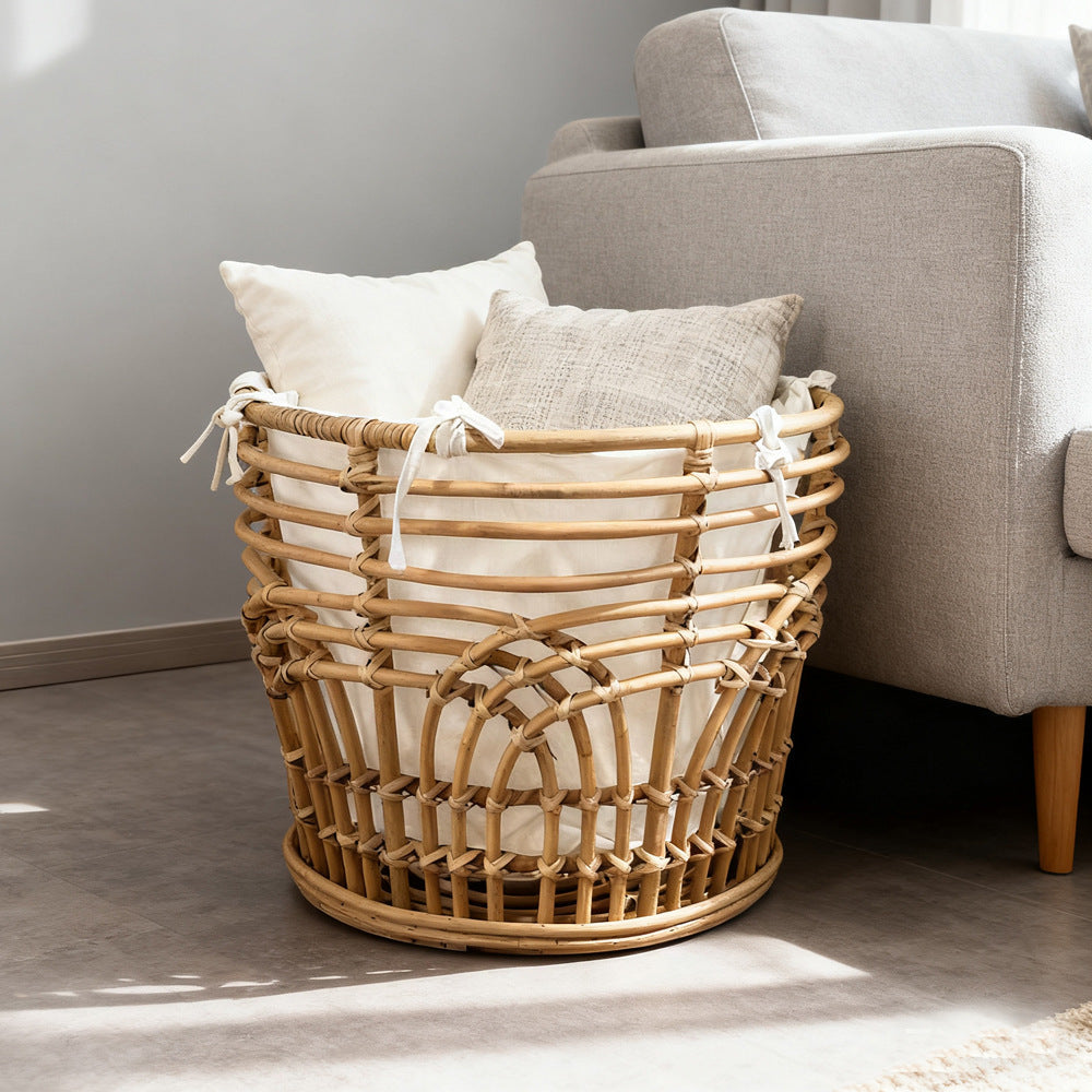 Handcrafted storage basket with fabric insert Siopsrl