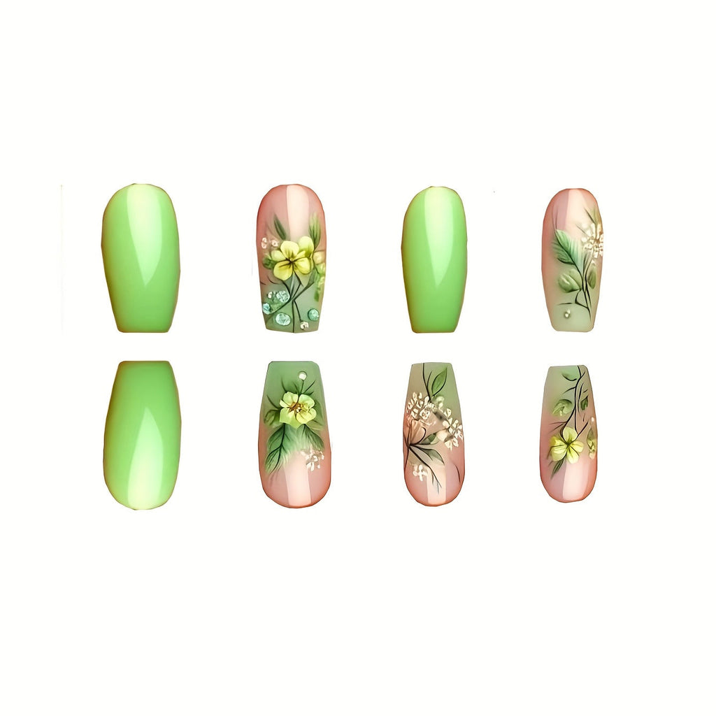 Siopsrl | Floral Art Press-On Nail Design Siopsrl