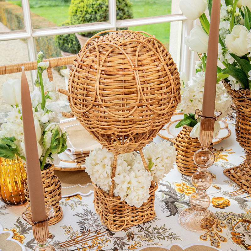 Handwoven storage basket in hot air balloon design Siopsrl