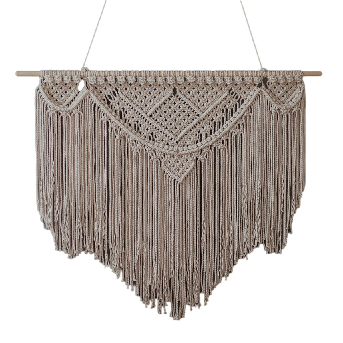 Macrame Wall Tapestry with Artistic Fringes Siopsrl