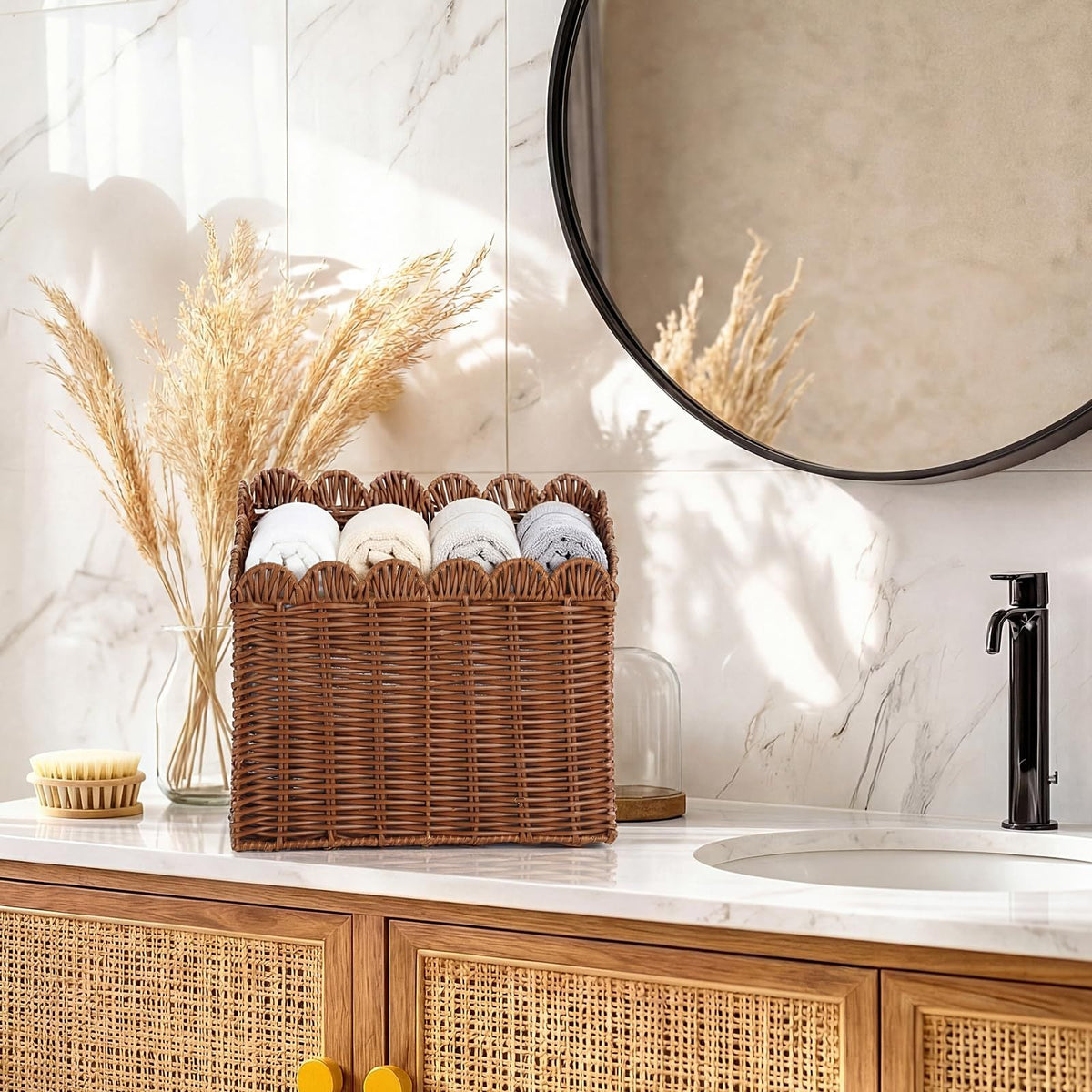 Handcrafted storage basket with curved edge Siopsrl