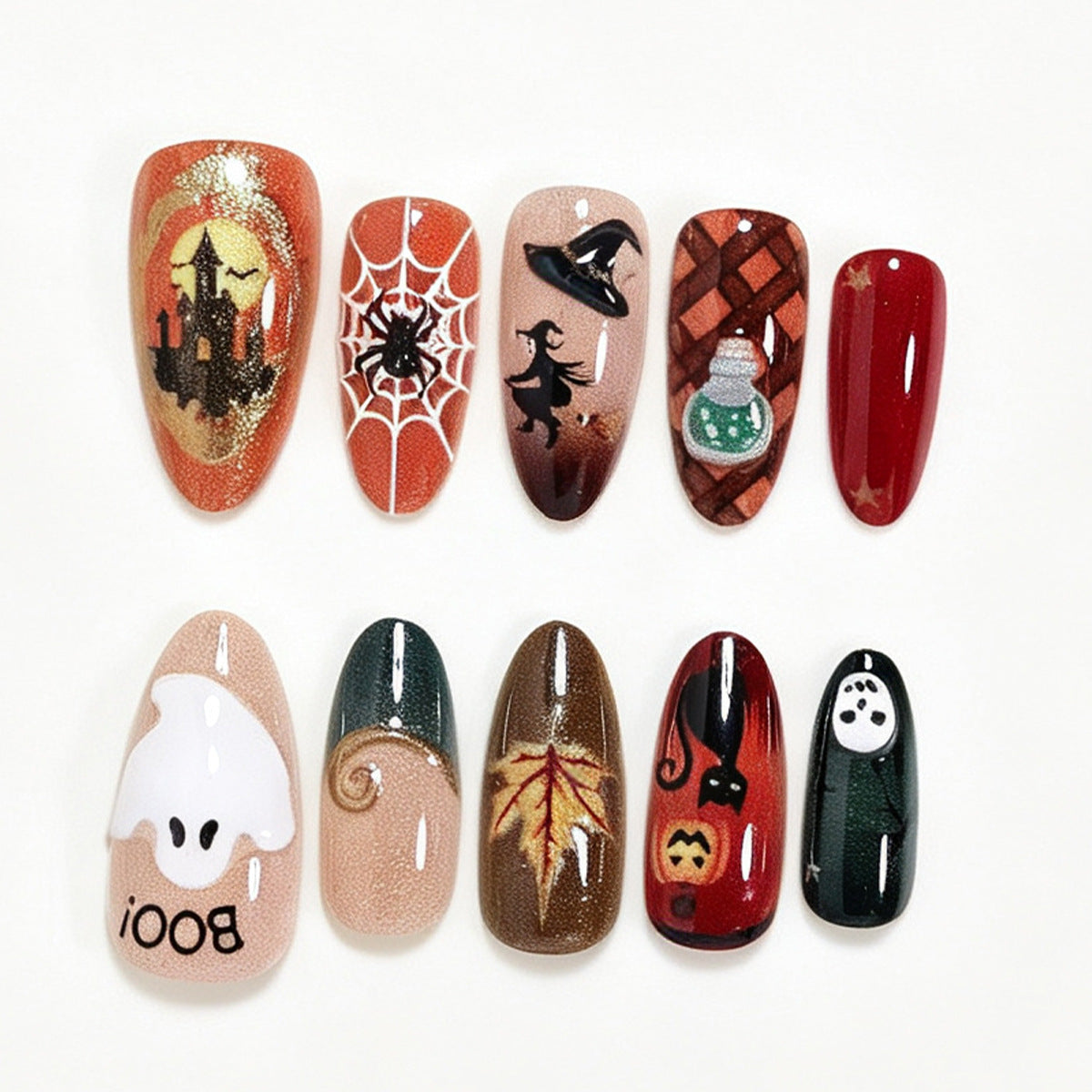 Halloween-Themed Decorative Press-On Nail Art Set Siopsrl